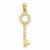 10k Yellow Gold CZ Key pendant, Dazzling Pendants for Necklace