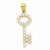 10k Yellow Gold CZ Key pendant, Exquisite Pendants for Necklace