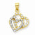 10k Yellow Gold CZ Double Heart pendant, Stylish Pendants for Necklace