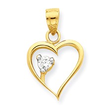 10k Yellow Gold CZ Heart Charm hide-image
