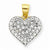 10k Yellow Gold CZ Cluster Heart Pendant, Pendants for Necklace