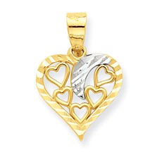 10k Yellow Gold & Rhodium Heart Charm hide-image