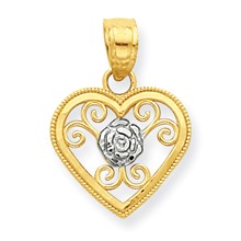 10k Gold Two-tone Small Heart Charm hide-image