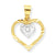 10k Yellow Gold & Rhodium Heart Charm hide-image
