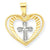 10k Yellow Gold & Rhodium Heart w/Cross Charm hide-image