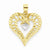 10k Yellow Gold & Rhodium Heart Pendant, Pendants for Necklace