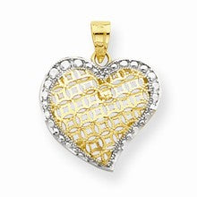 10k Yellow Gold & Rhodium Heart Charm hide-image