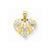 10k Yellow Gold & Rhodium Diamond-Cut Filigree Heart Pendant, Pendants for Necklace