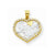 10k Yellow Gold & Rhodium I Love You CZ Heart pendant, Fine Pendants for Necklace
