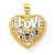 10k Yellow Gold & Rhodium I Love You Heart Charm hide-image