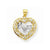 10k Yellow Gold & Rhodium CZ Mom Heart Pendant, Pendants for Necklace