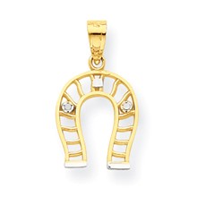 10k Yellow Gold & Rhodium Horse Shoe Charm hide-image
