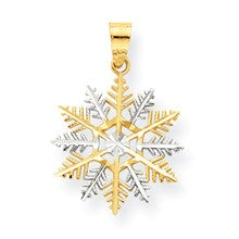 10k Yellow Gold & Rhodium Snowflake Charm hide-image