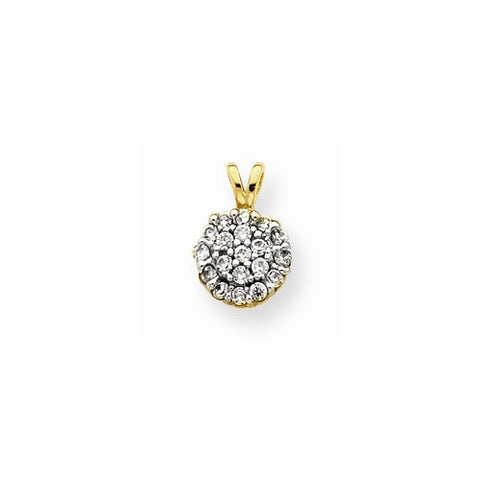 10k Yellow Gold CZ Cluster Pendant, Pendants for Necklace