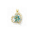 10k Yellow Gold Enamel Flower & CZ Heart Pendant, Pendants for Necklace