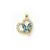 10k Yellow Gold Enamel Butterfly & CZ Heart pendant, Charm