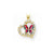 10k Yellow Gold Enamel Butterfly & CZ Heart pendant, Adorable Pendants for Necklace