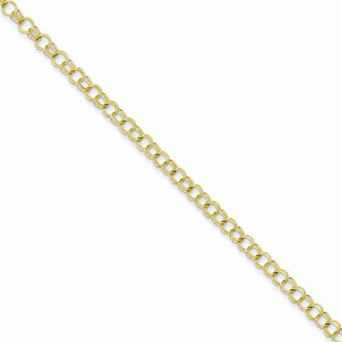 10K Yellow Gold Solid Double Link Charm