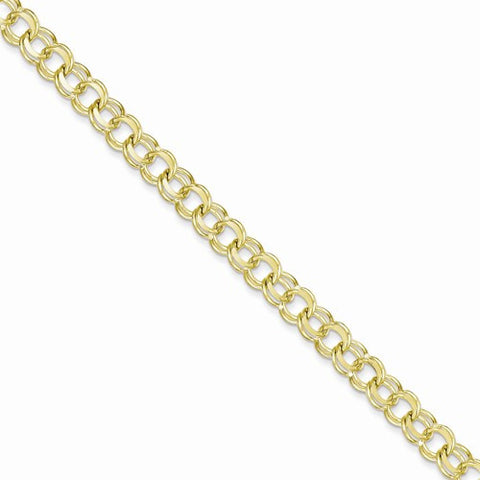 10K Yellow Gold Solid Double Link Charm