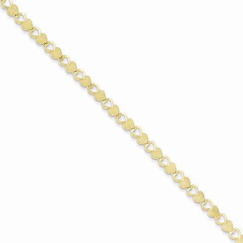 10K Yellow Gold Heart Bracelet