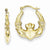 10k Yellow Gold Claddagh Hollow Hoop Earrings