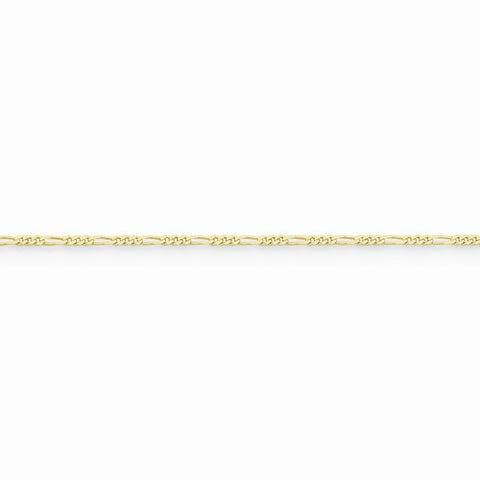 10K Yellow Gold Polished Figaro Chain Bracelet