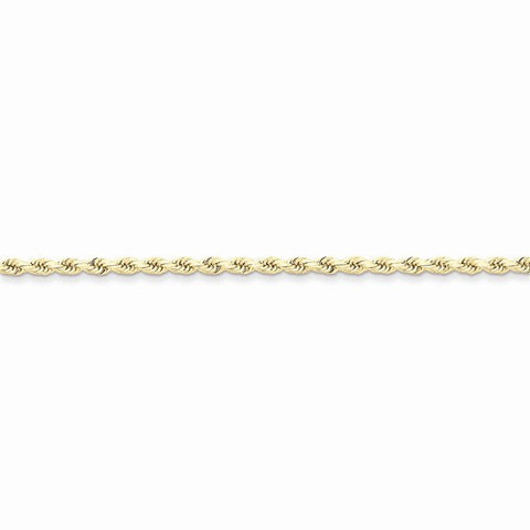 10K Yellow Gold Hand Made Diamond-Cut Rope Chain Bracelet