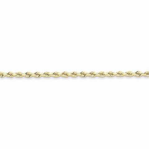 10K Yellow Gold Hand Made Diamond-Cut Rope Chain Bracelet