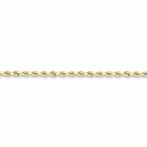 10K Yellow Gold Hand Made Diamond-Cut Rope Chain Bracelet