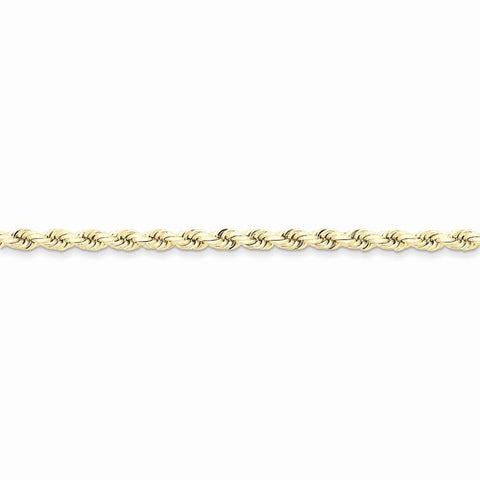 10K Yellow Gold Hand Made Diamond-Cut Rope Chain Bracelet