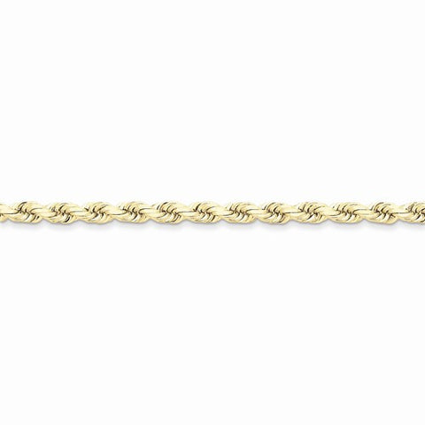 10K Yellow Gold Hand Made Diamond-Cut Rope Chain Bracelet