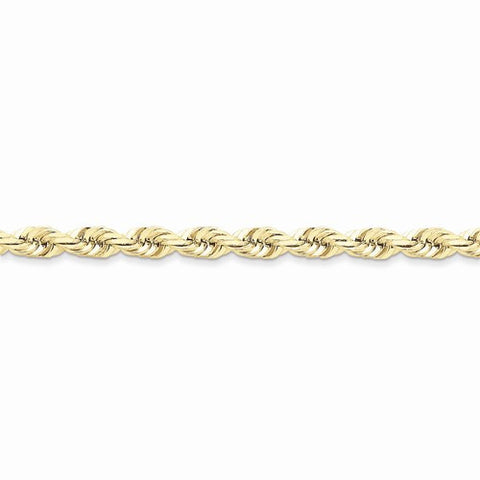 10K Yellow Gold Hand Made Diamond-Cut Rope Chain Bracelet