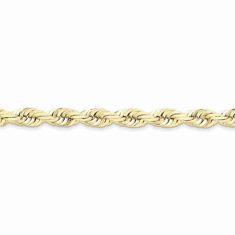 10K Yellow Gold Hand Made Diamond-Cut Rope Chain Bracelet