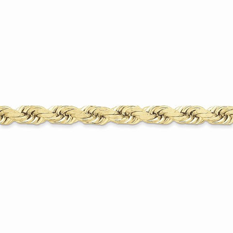10K Yellow Gold Hand Made Diamond-Cut Rope Chain Bracelet