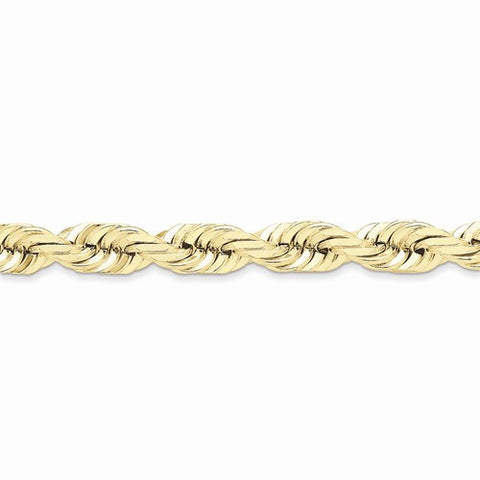10K Yellow Gold Hand Made Diamond-Cut Rope Chain Bracelet