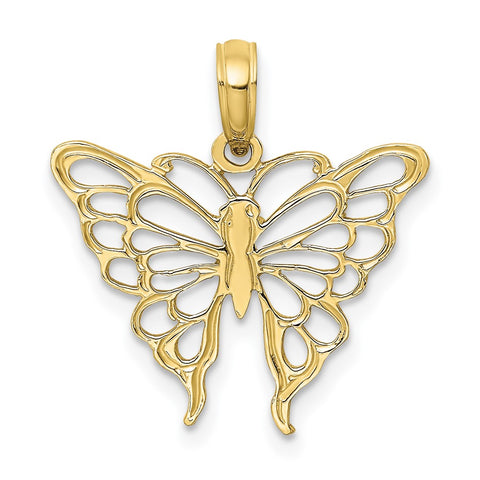 10k Yellow Gold Butterfly Charm Pendant