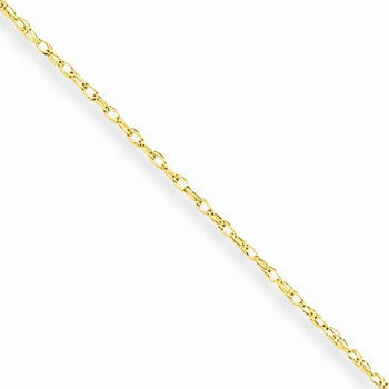 10K Yellow Gold Carded Cable Rope Chain
