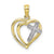 Cross In Heart Charm in 10K Gold with Rhodium