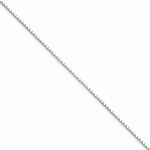 10K White Gold Box Chain Anklet