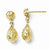 10k Yellow Gold Diamond-cut Post Dangle Earrings