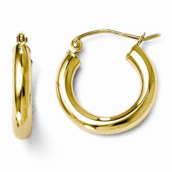 10k Yellow Gold Polished Hinged Hoop Earrings