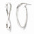 10k White Gold Polished Oval Hinged Hoop Earrings