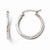 10k White Gold Diamond-cut Hinged Hoop Earrings