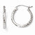 10k White Gold Diamond-cut Hinged Hoop Earrings