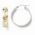 10k White Gold w/ Yellow Rhodium Polished & Diamond-cut Earrings