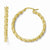 10k Yellow Gold Polished & Textured Twisted Hinged Hoop Earrings