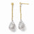 10k Two-tone Diamond-cut Post Dangle Earrings