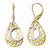 10k Two-tone Polished & Satin Leverback Earrings