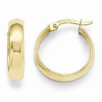 10k Yellow Gold Polished Hinged Hoop Earrings