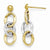 10k Two-tone Polished Post Dangle Earrings